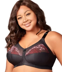 Blossom Swiss Embroidered Wire-Free Bra -Fashion Underwear 1801eli blk