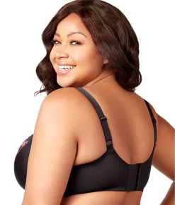 Blossom Swiss Embroidered Wire-Free Bra -Fashion Underwear 1801eli blk bv1