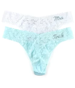 HANKY PANKY Bride & Mrs. Original Rise Thong Gift Set -Fashion Underwear 48bribx22han whtceleste 1