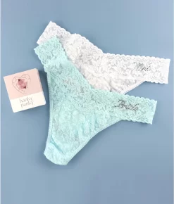 HANKY PANKY Bride & Mrs. Original Rise Thong Gift Set -Fashion Underwear 48bribx22han whtceleste 2