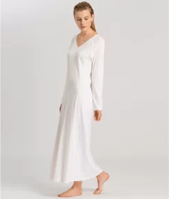 HANRO Pure Essence Knit Gown -Fashion Underwear 77947han wht 10