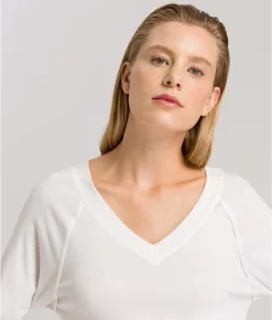 HANRO Pure Essence Knit Gown -Fashion Underwear 77947han wht 11