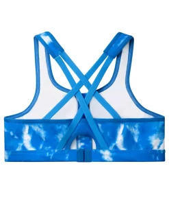 Glamorise Zip-Up Front-Close Wire-Free Sports Bra -Fashion Underwear 9266elo bluetiedye bv1