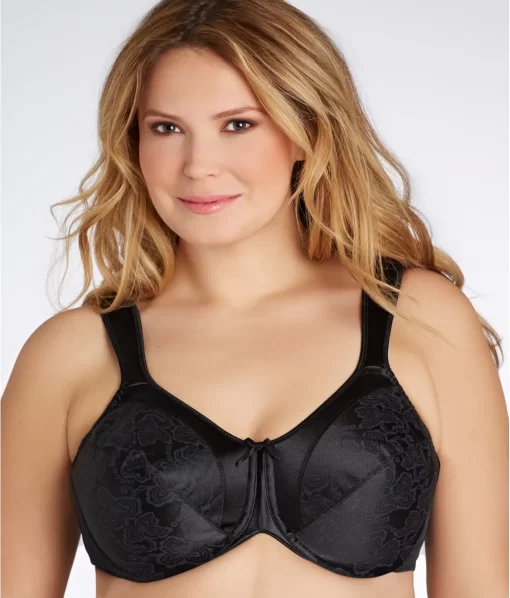 Satin Tracings Minimizer Bra -Fashion Underwear bal3562 black