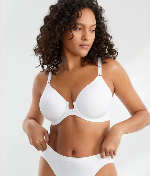 Comfort Revolution Front-Close T-Shirt Bra -Fashion Underwear bal3p66 whitetailored 1