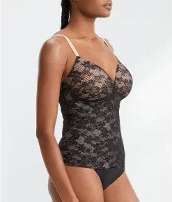 BARE Lace Medium Control Cami 15 BARE Lace Medium Control Cami -Fashion Underwear barb30262cami black 2x