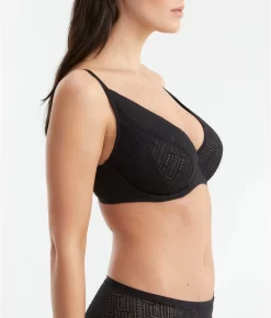 Chantelle Everyday Graphique Plunge Bra -Fashion Underwear cha10q1 black 3