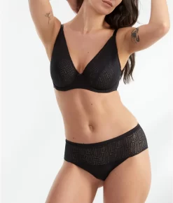 Chantelle Everyday Graphique Plunge Bra -Fashion Underwear cha10q1 black fs