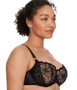 Chantelle Fleurs Demi Bra -Fashion Underwear cha12m5 black 1