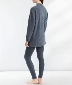 Work Hard Chill Hard Fleece Pajama Set -Fashion Underwear dkny2022595 charcoalheather x bv