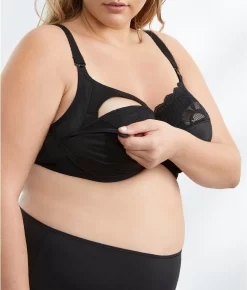 ELOMI Molly Side Support Nursing Bra -Fashion Underwear eloel4565new blackx 2