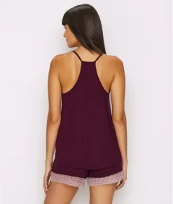 Floretta Knit Cami Pajama Set -Fashion Underwear floq80925 burgundy bv