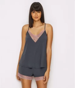 Floretta Knit Cami Pajama Set -Fashion Underwear floq80925 charcoal