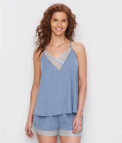 Floretta Knit Cami Pajama Set -Fashion Underwear floq80925 denimblue