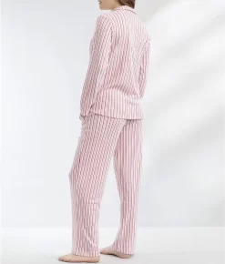 Notch Collar Knit Pajama Set -Fashion Underwear karrkl0021m candystripe 3