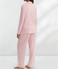 Notch Collar Knit Pajama Set -Fashion Underwear karrlk0021m candystripe 3