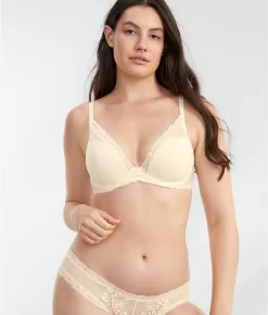 Feathers Plunge Bra -Fashion Underwear nat730023f2 moonlightsilverfoi