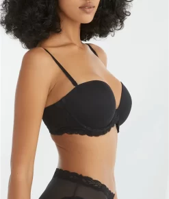 Feathers Strapless Plunge Bra -Fashion Underwear nat731023 black 1 r