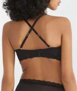 Feathers Strapless Plunge Bra -Fashion Underwear nat731023 black r bv