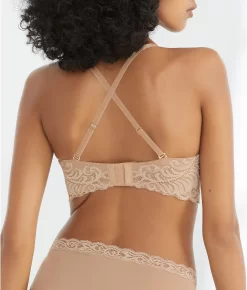 Feathers Strapless Plunge Bra -Fashion Underwear nat731023 cafe r bv1