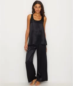Lola Satin Lounge Pants 10 Lola Satin Lounge Pants -Fashion Underwear pjhlaura black fs