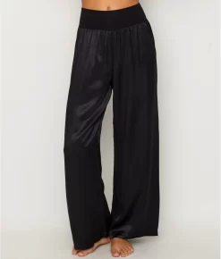 Lola Satin Lounge Pants 9 Lola Satin Lounge Pants -Fashion Underwear pjhlola black