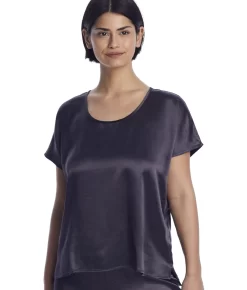 Roxxy Satin Lounge Top -Fashion Underwear pjhroxxy coal 1