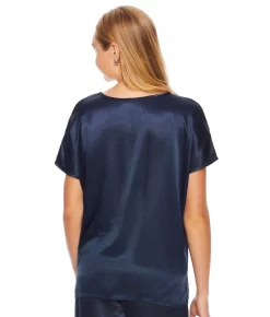 Roxxy Satin Lounge Top -Fashion Underwear pjhroxxy navy bv4
