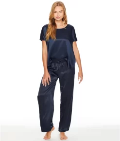 Roxxy Satin Lounge Top -Fashion Underwear pjhroxxy navy fs4