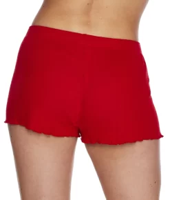 Textured Essentials Ribbed Knit Shorts -Fashion Underwear pjsrites red bv