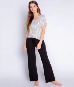 Modal Pajama Pants -Fashion Underwear ribappjs blk fs2