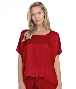 Roxxy Satin Lounge Top -Fashion Underwear roxxypjh red