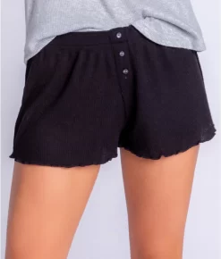 Textured Essentials Ribbed Knit Shorts -Fashion Underwear rztespjs blk
