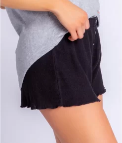 Textured Essentials Ribbed Knit Shorts -Fashion Underwear rztespjs blk 2