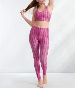 Zig Zag Duo Knit Wire-Free Sports Bra 8 Zig Zag Duo Knit Wire-Free Sports Bra -Fashion Underwear ter2768 magenta fs